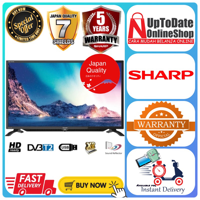 TV SHARP 2T-C32GD1400/1500I C32GD 32INCH DIGITAL TV USB HDMI MOVIE HD LED TV SHARP