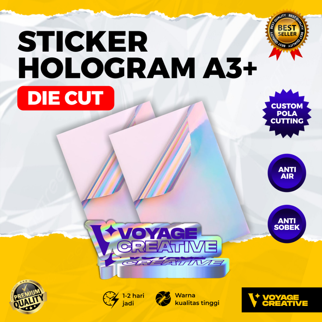 

CETAK STIKER HOLOGRAM ANTI AIR - POTONG POLA/DIE CUTT - CUSTOM DESAIN