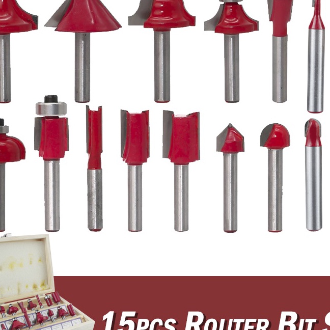 

Unggul Mata Mesin Profil Router Bit Set 15 Pcs 14 Untuk Membentuk Kayu Free Box Kayu 2741