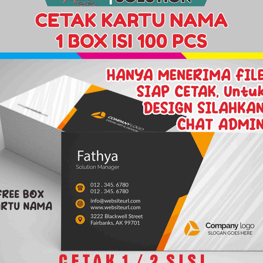 

FG2 KARTU NAMA 1 BOX ISI 1PCS 1 HARI SELESAI