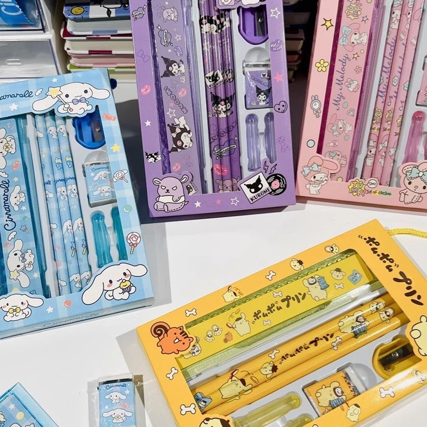 

Limit Set Alat Tulis 5 in 1 Motif SANRIO Pensil Set Perlengkapan Sekolah Lucu Motif Sanrio