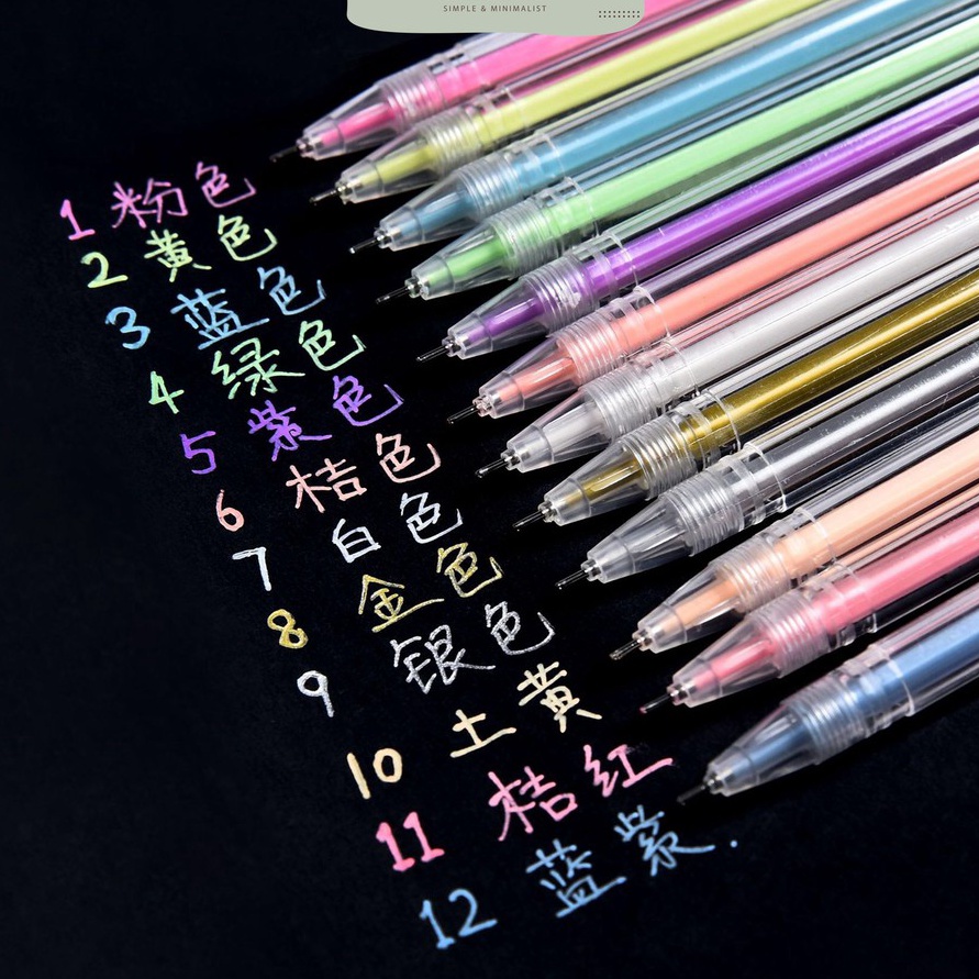 

HJ6 MILOLI 12 Pcs Coloring Pen Pulpen Warna D7