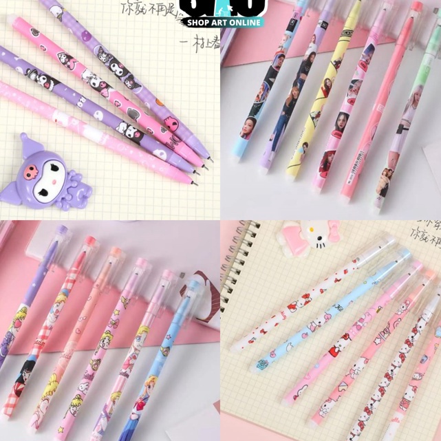 

KI3 SAO S593 Pena Karakter Bisa Dihapus Pulpen Erasable Pulpen Bisa Dihapus 12 PCS Pena Hitam 12 PCS Erasable Gel Pen