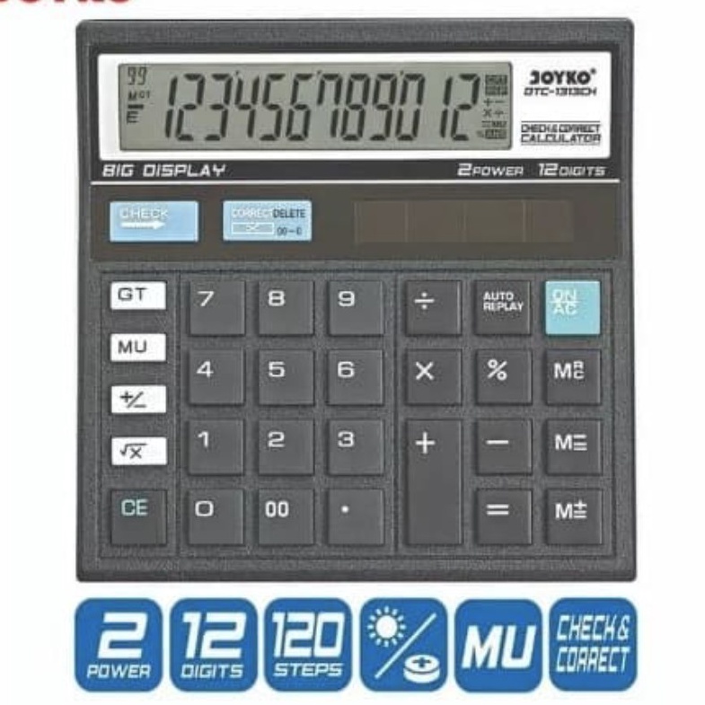 

Unggul CALCULATOR JOYKO DTC 1313CH KALKULATOR 12 DIGITS