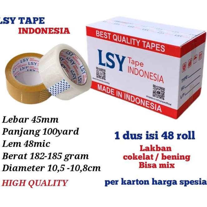 

KI3 lakban bening cokelat 1yard 1 dus isi 48 roll LSY TAPE INDONESIA