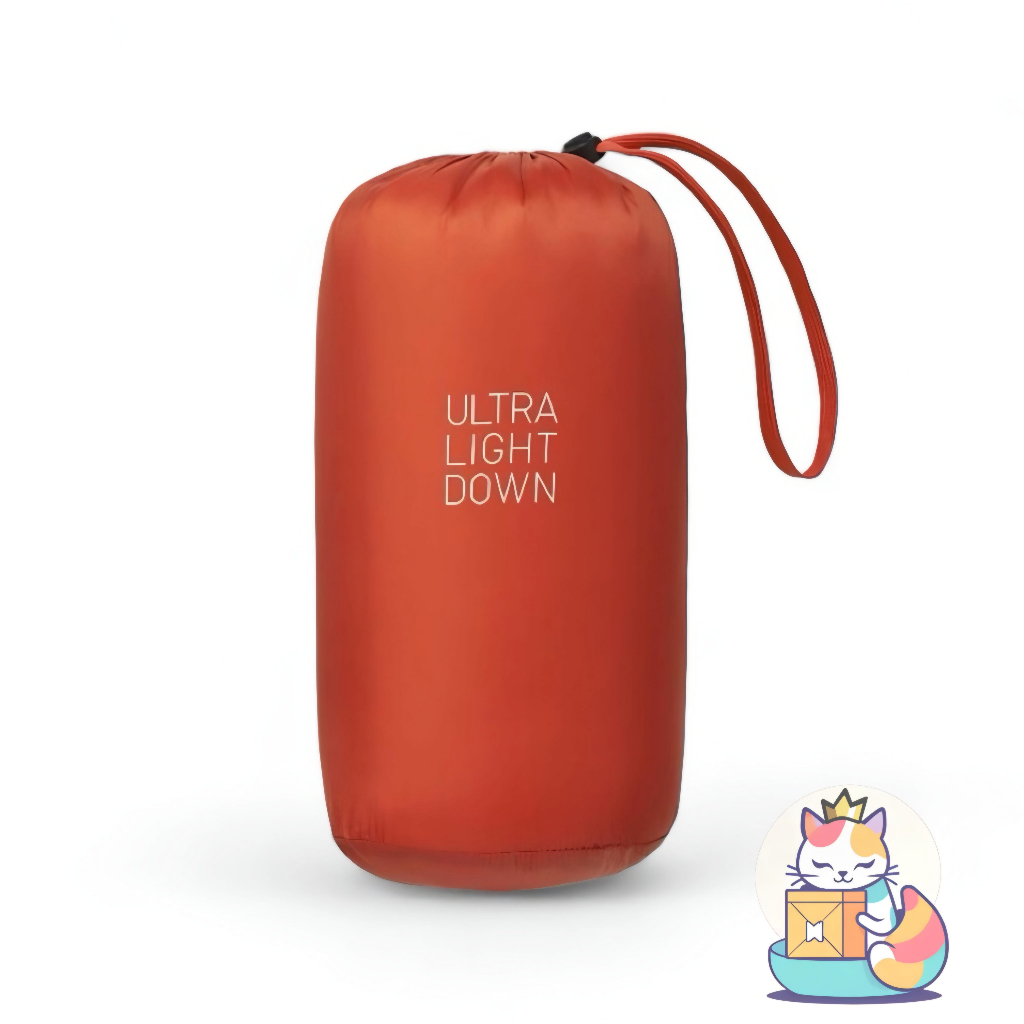 UNIQLO Stuff Sack Ultralight Down | Pouch sarung Jaket Bulu Angsa | Kantong Penyimpanan | Oranye