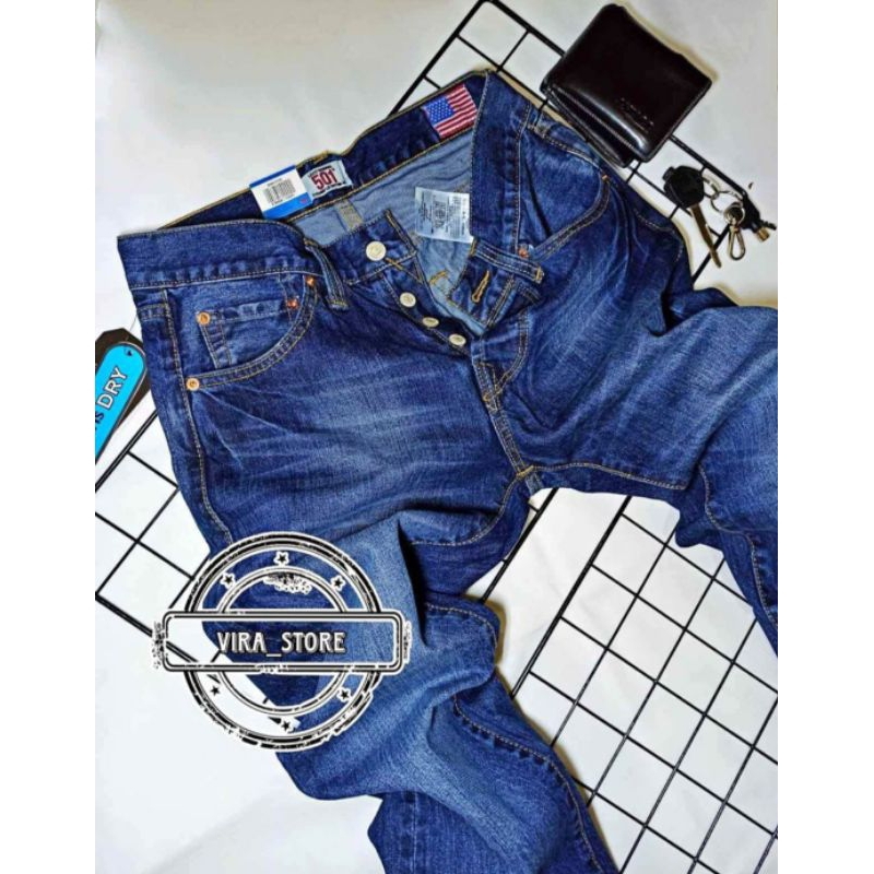 CELANA JEANS 501 PRIA IMPORT STANDART REGULER JEANS