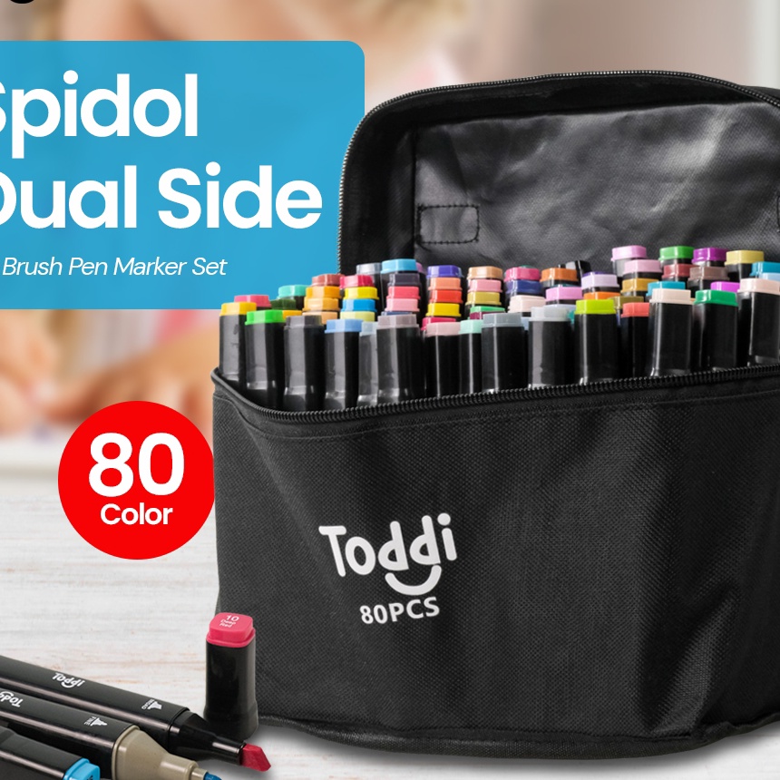 

KF7 Toddi Spidol Dual Side Fine Art Brush Art Marker Set 1 and 6mm Tip CY6