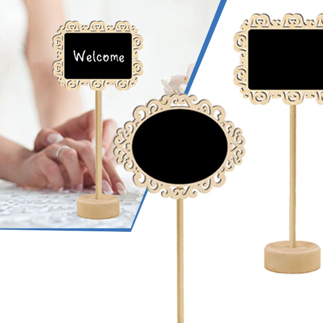 

HJ6 1pcs 8inch Papan Tulis Kapur Kecil Blackboard Mini Chalkboard Mini Bahan Kayu Papan Kapur Menu Cafe Papan Reserved