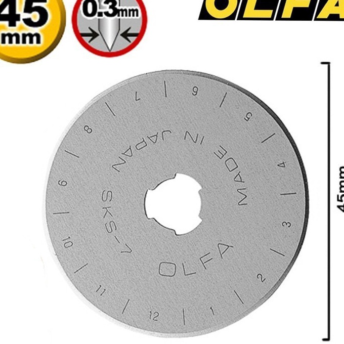 

Potongan OLFA RB451 Refill Rotary Cutter 45mm RB45 1pcPack Spare Blade