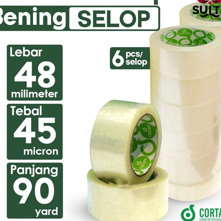 

Cashback Lakban Cortape Bening 48 mm x 9 yard Setara Daimaru Satu Selop
