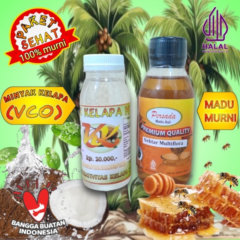 

Paket Sehat (VCO) virgin coconut oil 100ml dan Madu Multifora 175ml