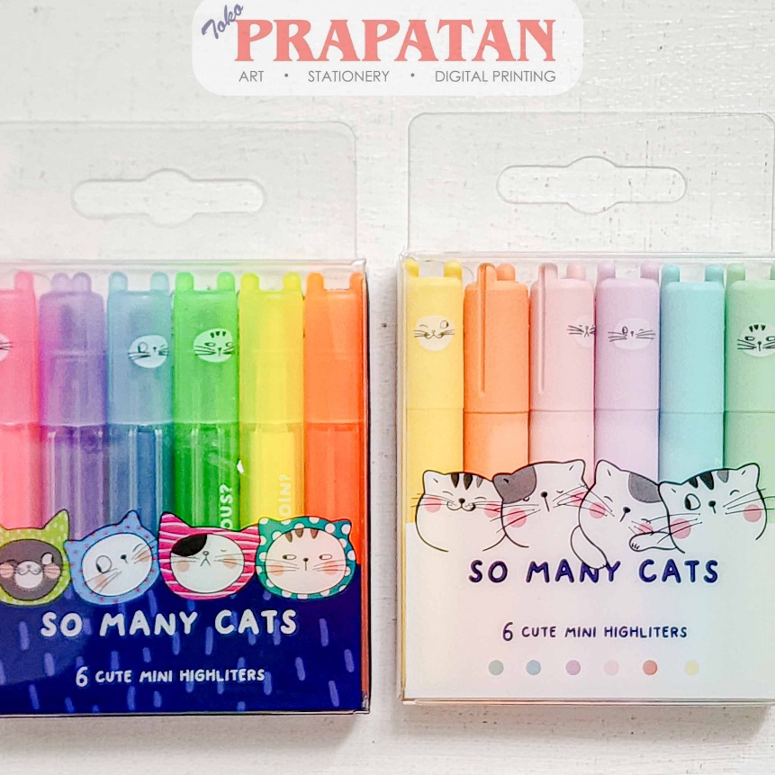 

murah MG So Many Cats Cute Mini Highlighters 6C Penanda Warna