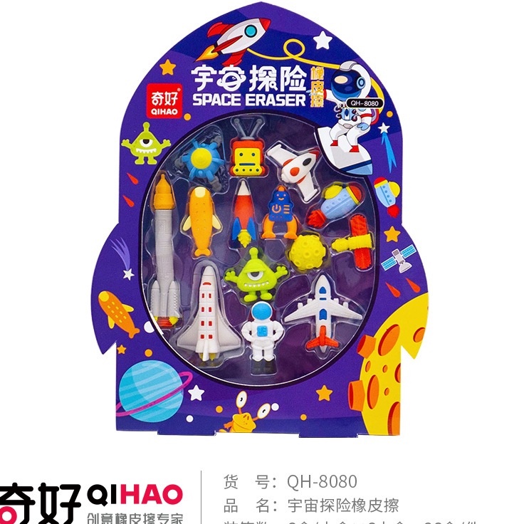 

Sentuhan Personal Penghapus karakter roket astronot bulan eraser sensory mainan anak 1 SET