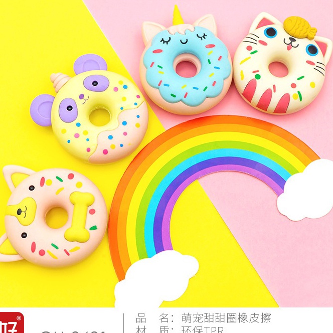 

HJ6 Penghapus karakter Donut unicorn ukuran besar sensory play anak