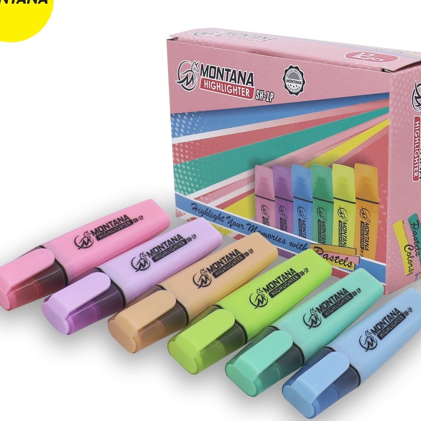 

Khusus Montana Highlighter Penanda Berwarna Color Pastel SH1P Box