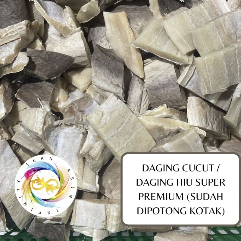 

Ikan asin Daging Cucut / Daging Hiu Super Premium (SUDAH DIPOTONG KOTAK) (1000 gram / 1 kg)