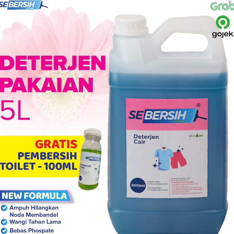 Jual SEBERSIH Cair d Detergent Laundry PREMIUM 5 Liter