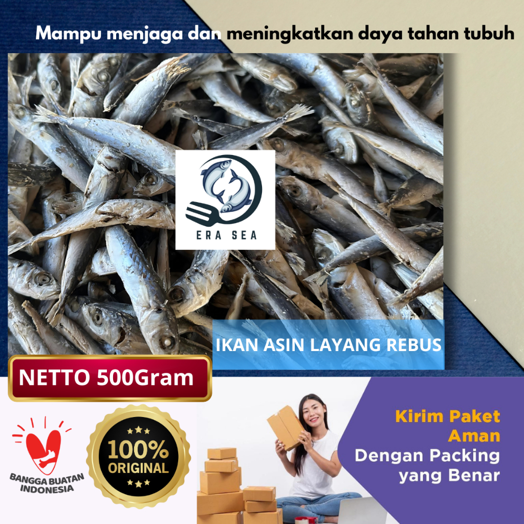 

ERA SEA Ikan Asin Layang Rebus Fress Seafood Kering Kaya Manfaat 500gr