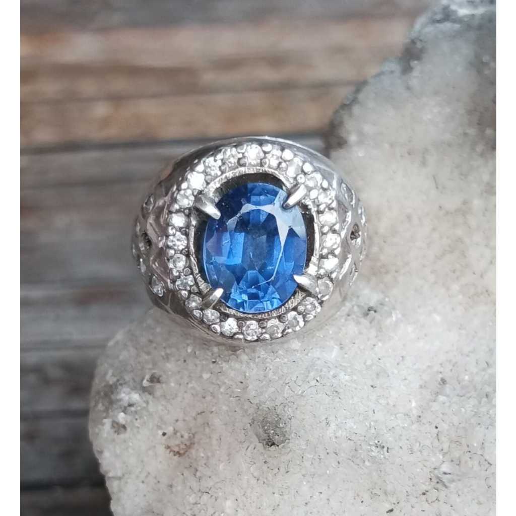 King Safir Big Size Top Luster Ring Perak 925 Micro Mewah