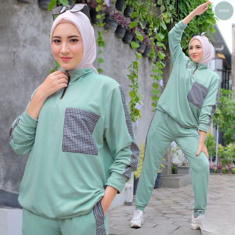 ONE SET OLAHRAGA MUSLIMAH/STELAN OLAHRAGA WANITA KEKINIAN_BAJU OLAHRAGA_RE/SPORT