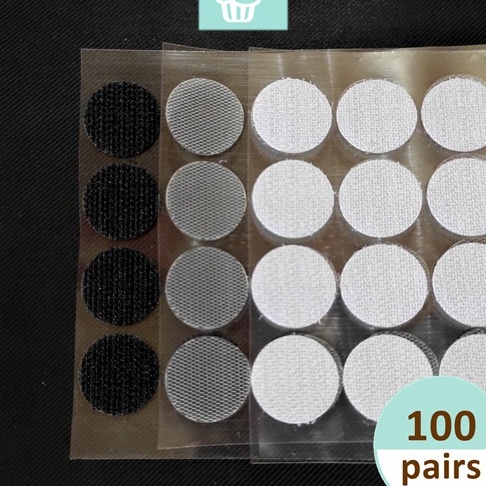 

KP8 2mm 1 Pairs Sticker Velcro Bulat Busy Book Double Sided Tape Perekat Stiker Prepet Prepetan 2cm