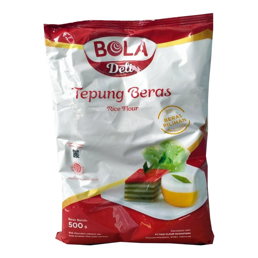 

TEPUNG BERAS BOLA DELI Kemasan 500 Gram ISI 20 PCS Per Karton
