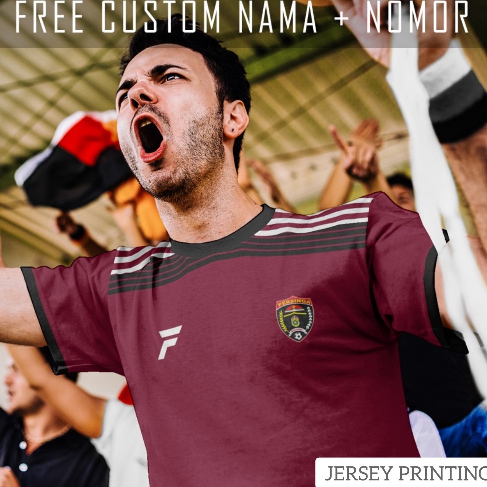 KODE O32Y Kaos Bola Jersey Persinga Ngawi Klub Strip Garis Baju Custom Nama dan Nomor Punggung  468