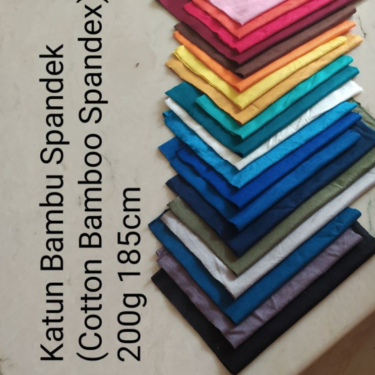 Gratis Bubble Wrap  Bahan Kain Kaos Polos Katun Bambu Spandek Cotton Bamboo Spandex