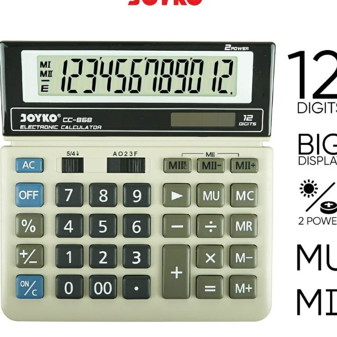 

Limit Kalkulator Joyko CC868 12 digit 1pcs