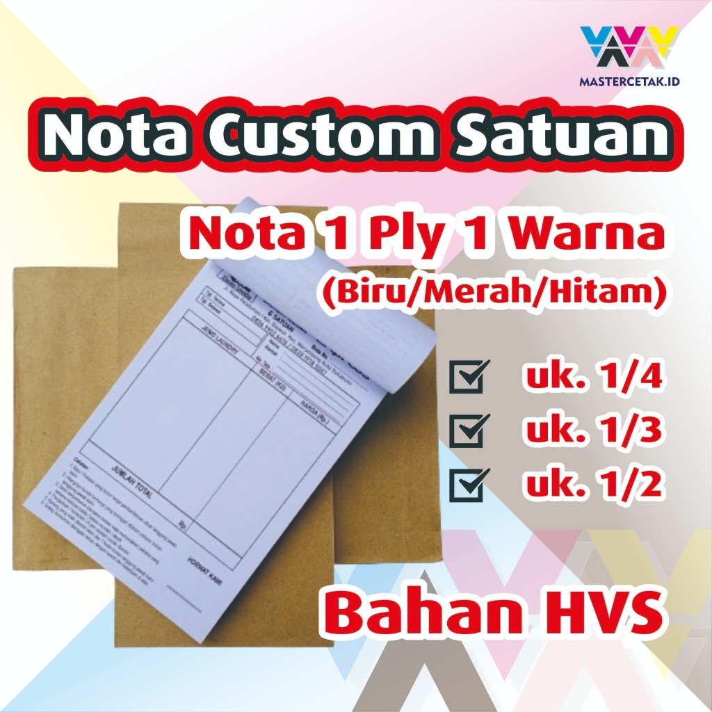 Nota Bon / Kwitansi Custom Nama & Logo toko sendiri Rangkap 1