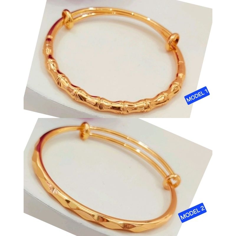 Gelang Bangle Emas Muda kadar 15% (2,6 gram ) Bisa di besar kecilkan