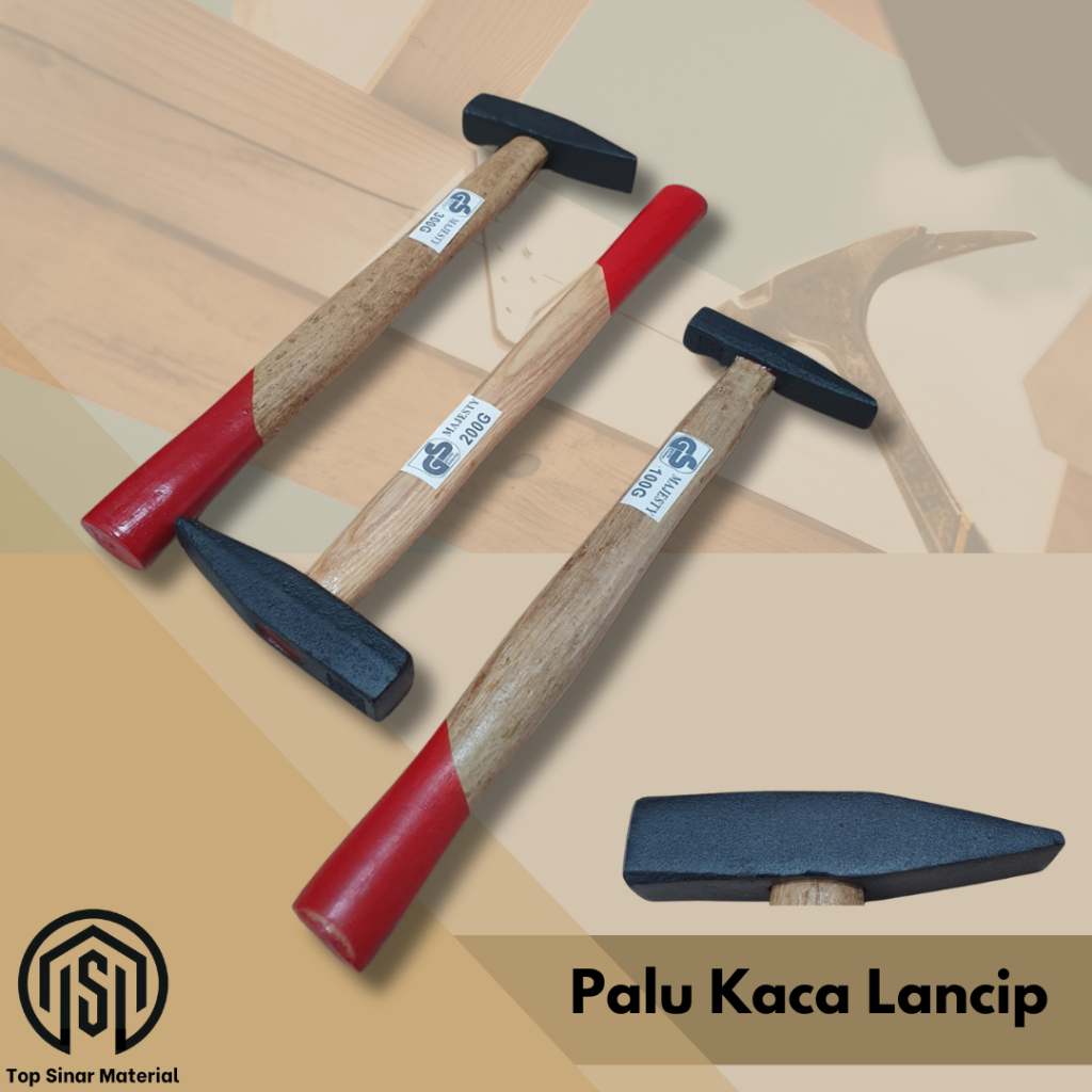 Palu Tukang Gagang Kayu 300 gr Palu Kaca Lancip 300 gram
