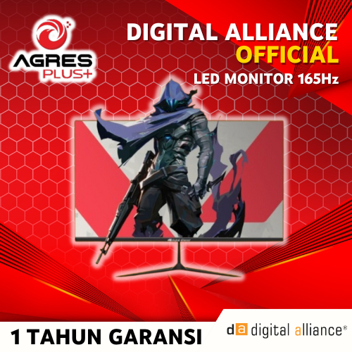Monitor LED DIGITAL ALLIANCE 24" Inch 1080p FHD IPS 165Hz 1ms Adaptive Sync HDMI DP VGA 99% RGB Vesa