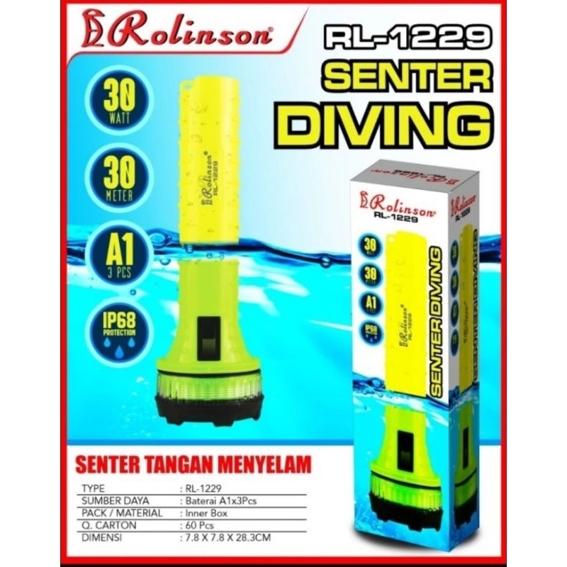 ROLINSON Senter Diving / menyelam  RL-1229 30w