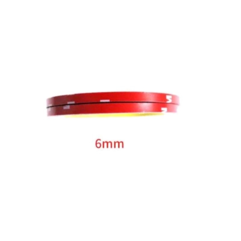 

Double Tape MERAH 6 mm x 3 meter selotip double tipe