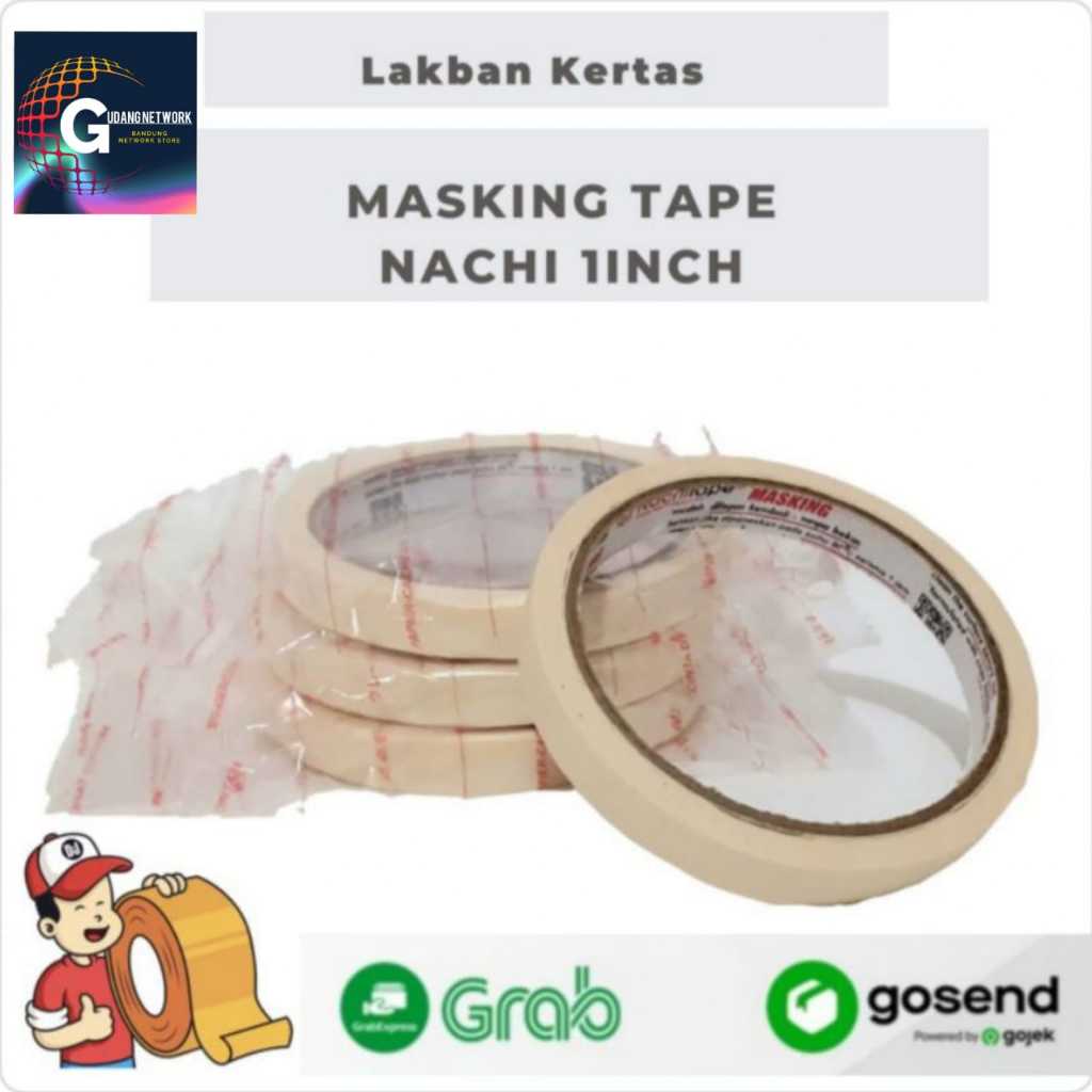 

Masking Tape / lakban kertas Nachi 1/2 inch ( 12mm) - GNB