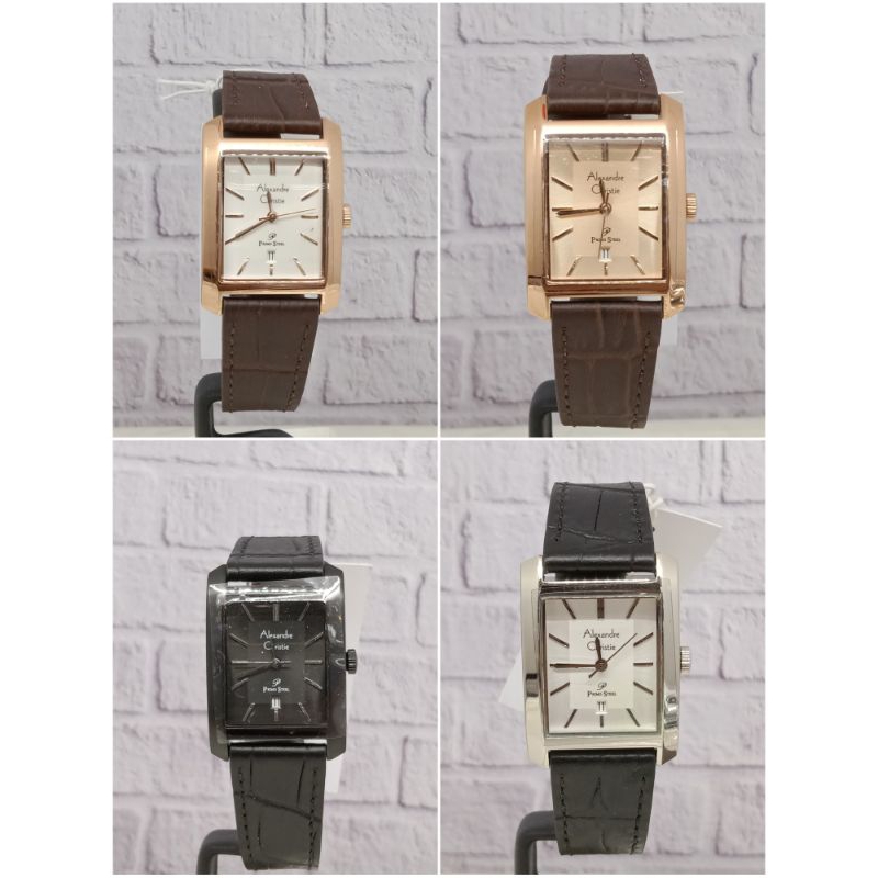 Jam tangan wanita Alexandre Christie AC 1019 LD Leather Strap Original