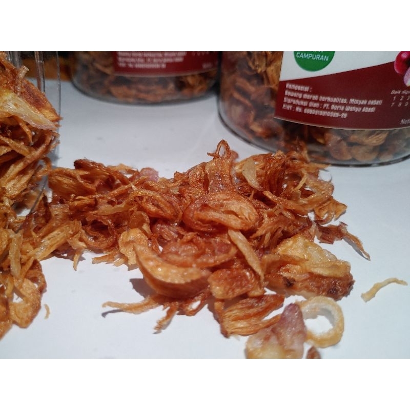 

Bawang Goreng Kemasan 150 gr enag gurih dengan rasa manis khas bawang tawangmangu