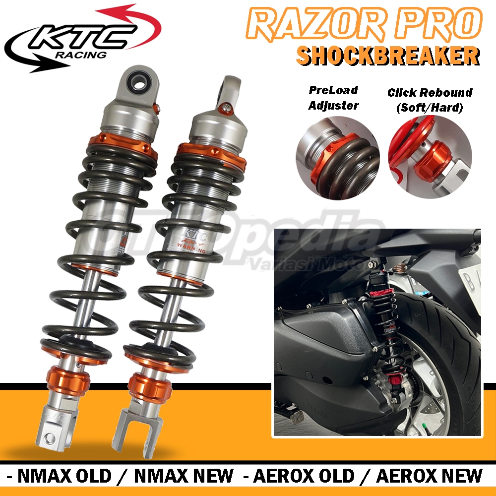 Shock Breaker KTC Racing Ori NMAX Old Nmax New Aerox old New Connected PCX 150 160 Klik Razor Pro Ne