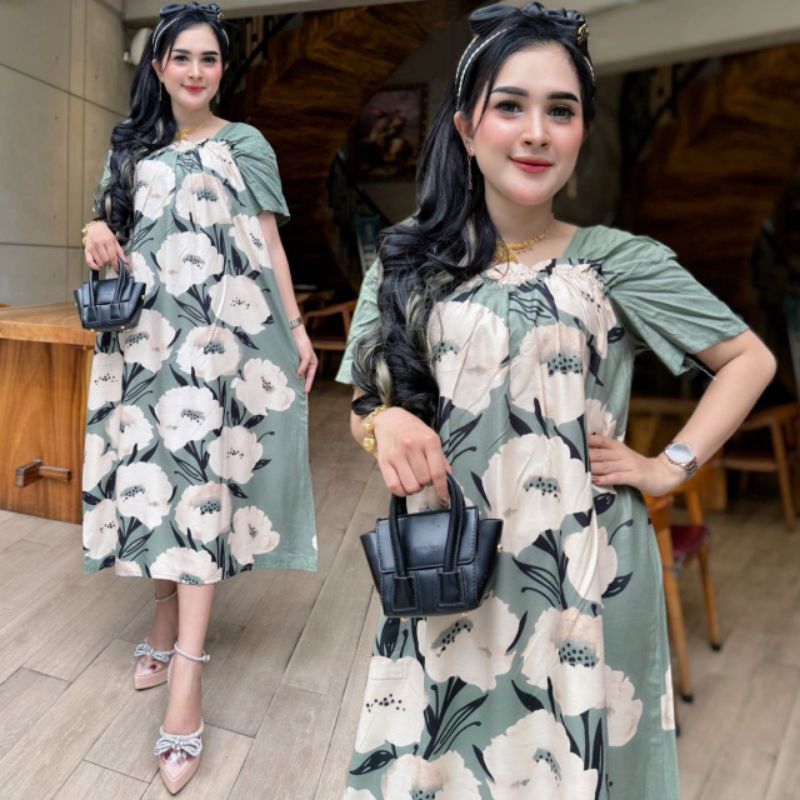 DASTER FUJI JUMBO LD 120 LENGAN PENDEK ● HOME DRESS FUJI MAMA MUDA NYAMAN CANTIK ● DASTER FUJI BUNGA