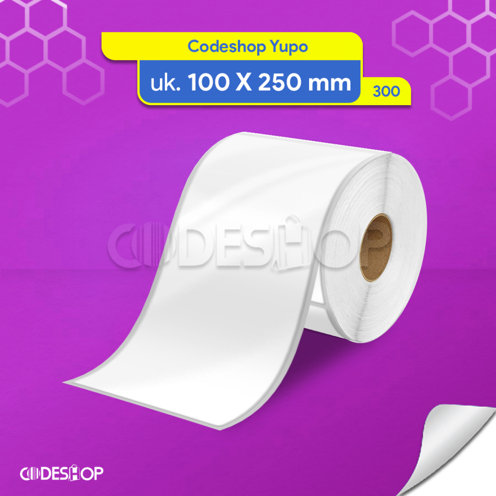 

Label Stiker Barcode Bahan Yupo Ukuran 100 x 250 mm isi 300 Pcs Anti Sobek Anti Air