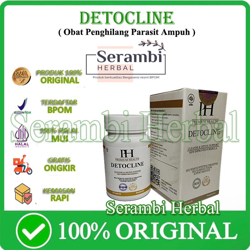 Detocline Asli 100% Original Herbal Obat Penghilang Parasit Dan Bau Mulut BPOM