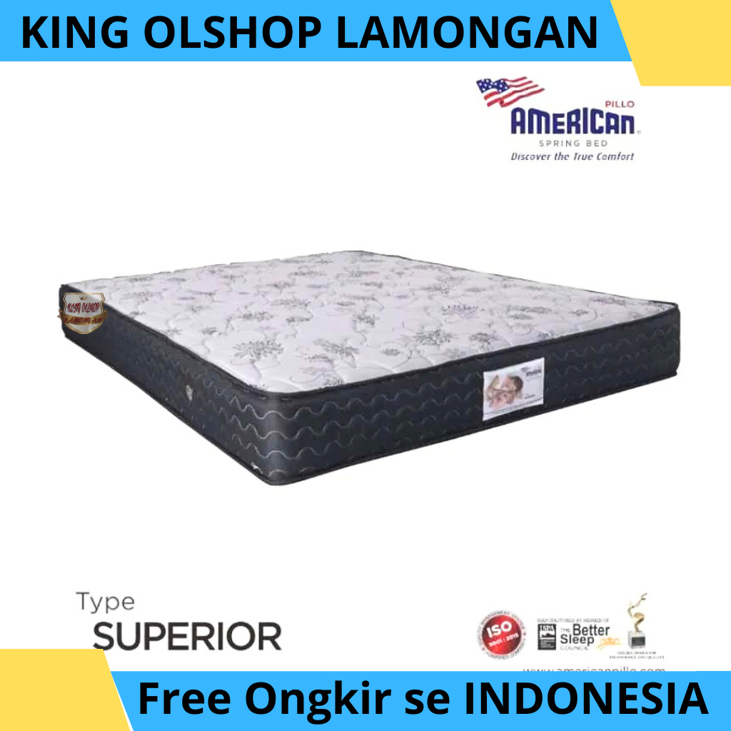 Kasur Springbed American Superior Pillo Garansi 10 Tahun 160 180x200 [LAMONGAN]