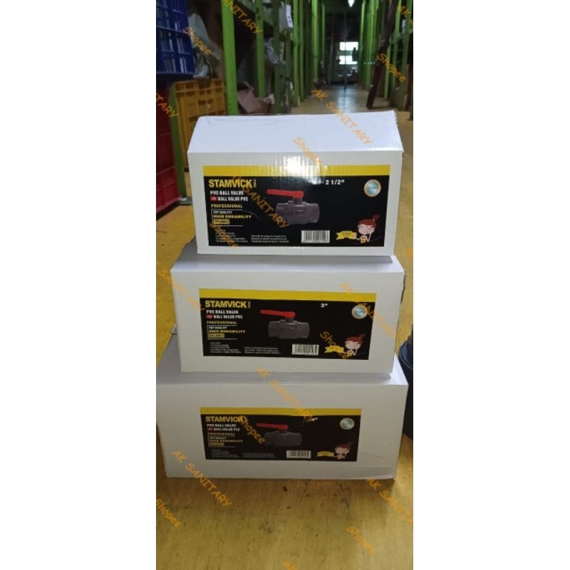 Stop Kran Ball Valve PVC 4" inch STAMVICK