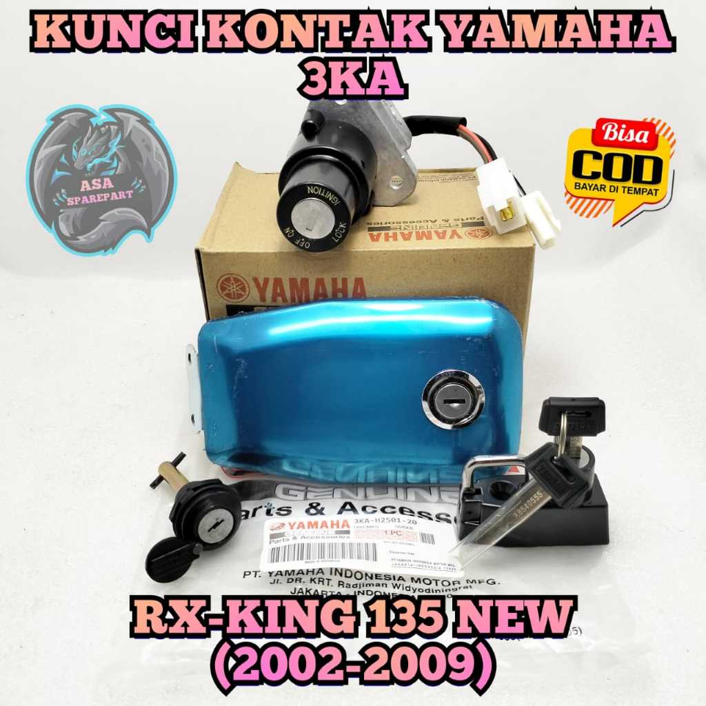 KUNCI KONTAK + Tutup Tangki 3KA ASLI ORIGINAL motor YAMAHA RX KING 135 NEW (2002-2009) Konci RX K ba