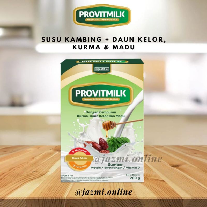 

PROVITMILK | Susu Kambing Premium dengan Madu, Kurma & Daun Kelor 200gr