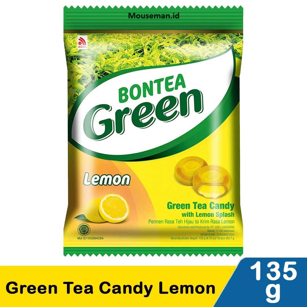 

Mouseman - Permen BONTEA Green Tea Candy with Lemon Splash Pack Permen Kembang Gula Teh Hijau isi Krim Rasa Lemon 135gr