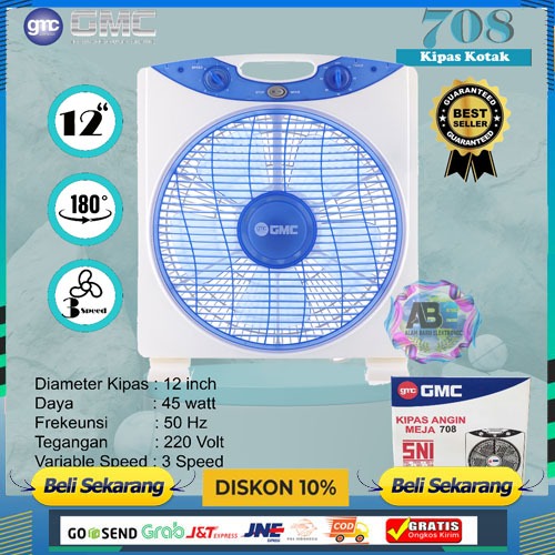KIPAS ANGIN KOTAK GMC-708 / BOX FAN GMC 708 12" / GMC 708 12 INCH ANGIN KENCANG