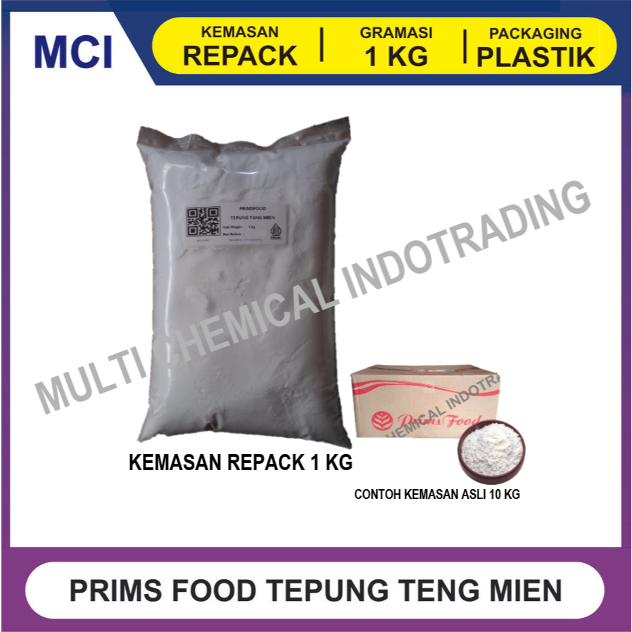 

PRIMSFOOD TEPUNG TANG MIEN REPACK 1 KG / TENG MIEN TEPUNG PATI GANDUM